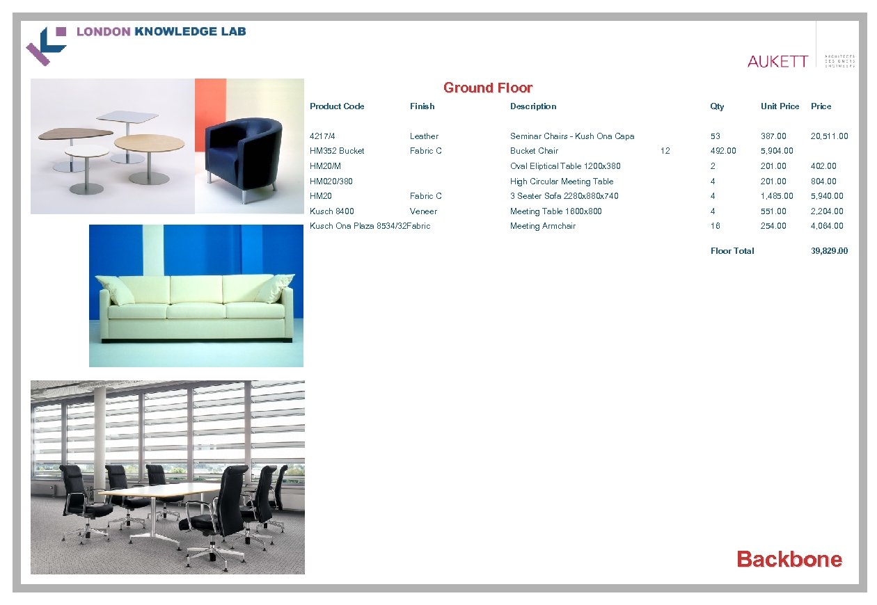 Ground Floor Product Code Finish Description Qty Unit Price 4217/4 Leather Seminar Chairs -