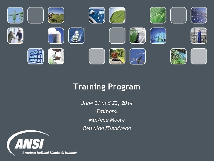Training Program June 21 and 22, 2014 Trainers: Marlene Moore Reinaldo Figueiredo 