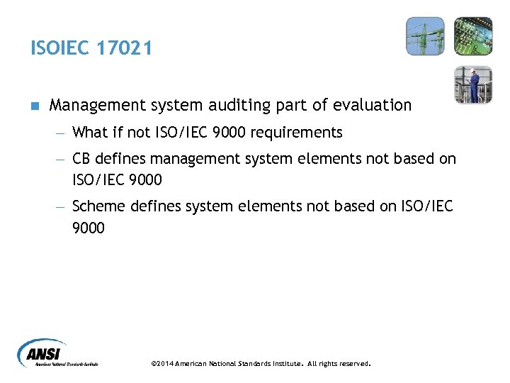 ISOIEC 17021 n Management system auditing part of evaluation - What if not ISO/IEC