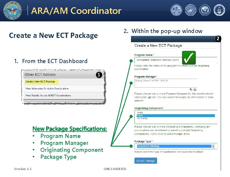 Electronic Coordination Tool ARA/AM Coordinator Office of the Under Secretary of Defense Acquisition, Technology,