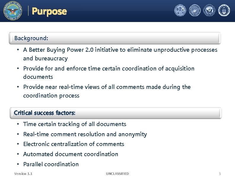 Electronic Coordination Tool Purpose Office of the Under Secretary of Defense Acquisition, Technology, and