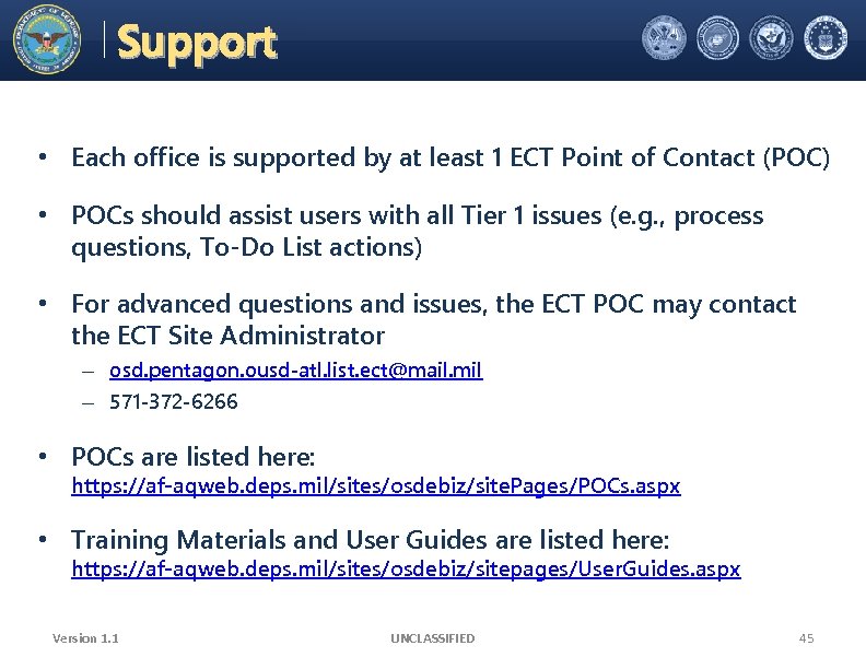 Electronic Coordination Tool Support Office of the Under Secretary of Defense Acquisition, Technology, and