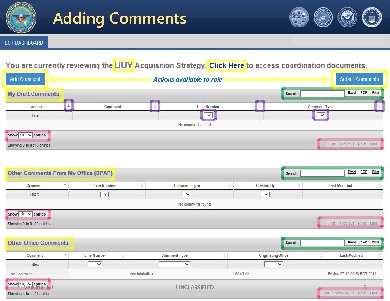 Electronic Comments Adding. Coordination Tool Office of the Under Secretary of Defense Acquisition, Technology,