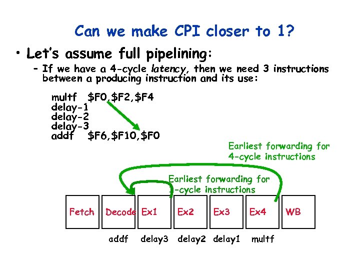 Can we make CPI closer to 1? • Let’s assume full pipelining: – If