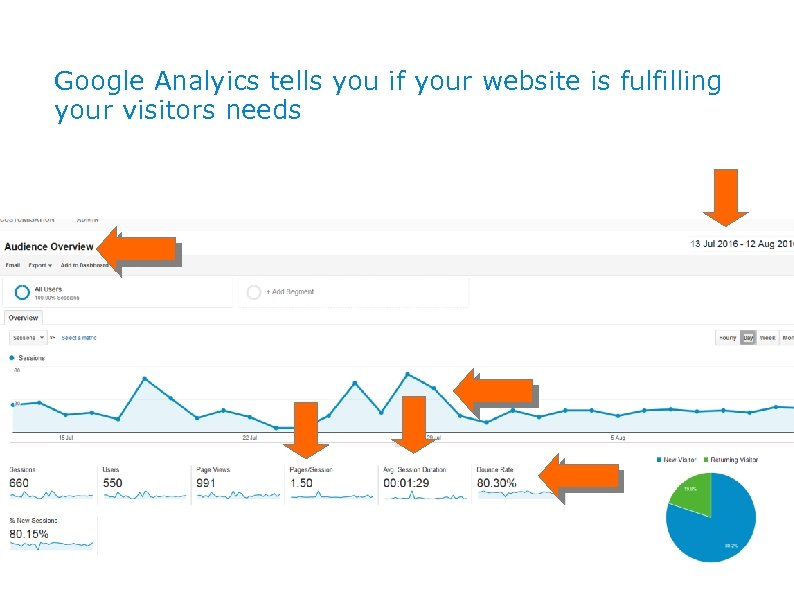Google Analyics tells you if your website is fulfilling your visitors needs 