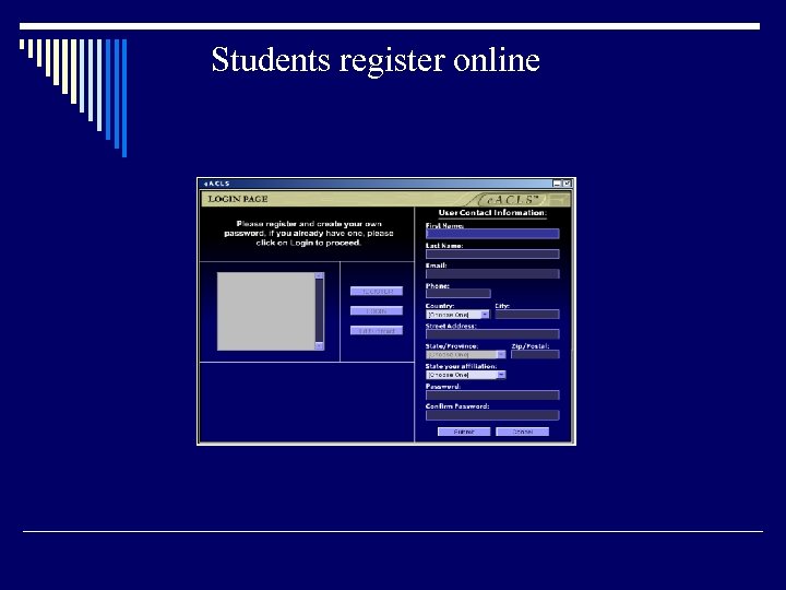Students register online 