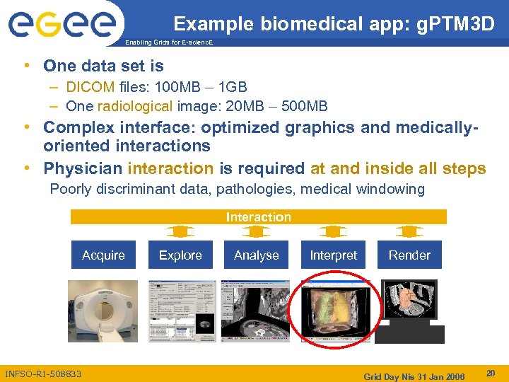 Example biomedical app: g. PTM 3 D Enabling Grids for E-scienc. E • One