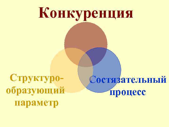 Конкуренция Структурообразующий параметр Состязательный процесс 