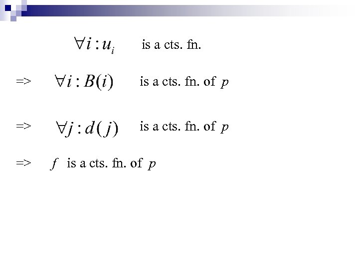 is a cts. fn. => is a cts. fn. of p => f is