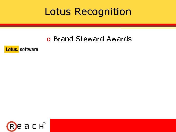 Lotus Recognition ס Brand Steward Awards 