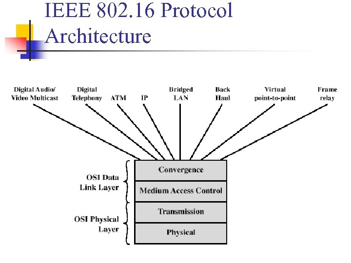 IEEE 802. 16 Protocol Architecture 