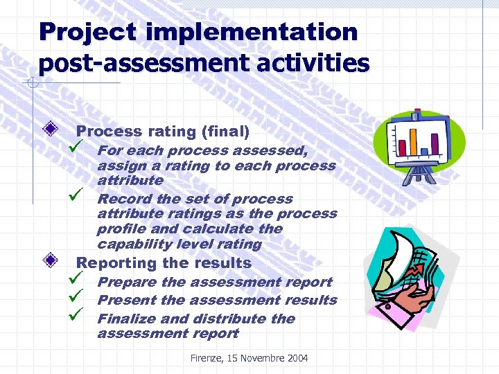 Project implementation post-assessment activities Process rating (final) ü For each process assessed, assign a