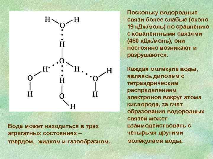 Каково значение связи. Строение воды водородная связь. Функция воды водородные связи. Особенности строения водородной связи. Функции водородной связи.