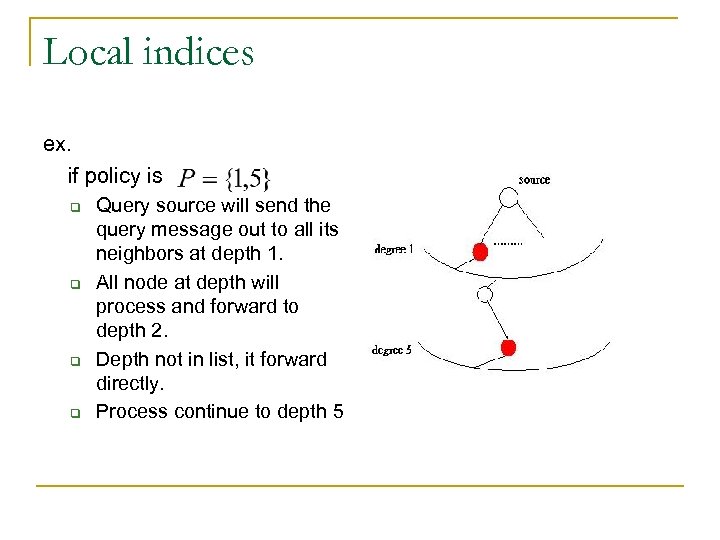 Local indices ex. if policy is q q Query source will send the query