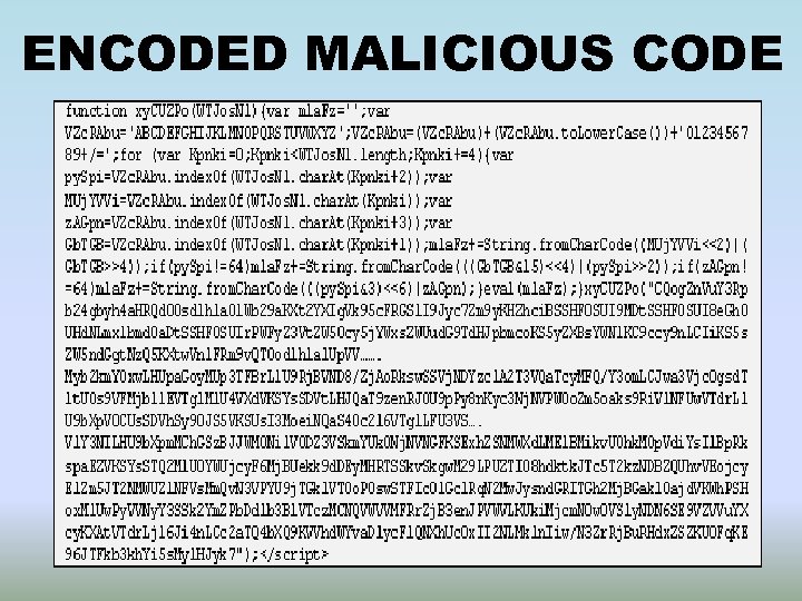 ENCODED MALICIOUS CODE 