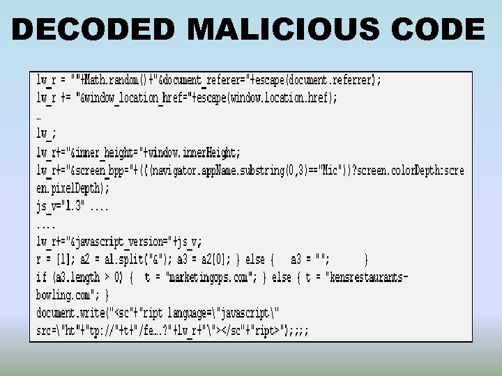 DECODED MALICIOUS CODE 