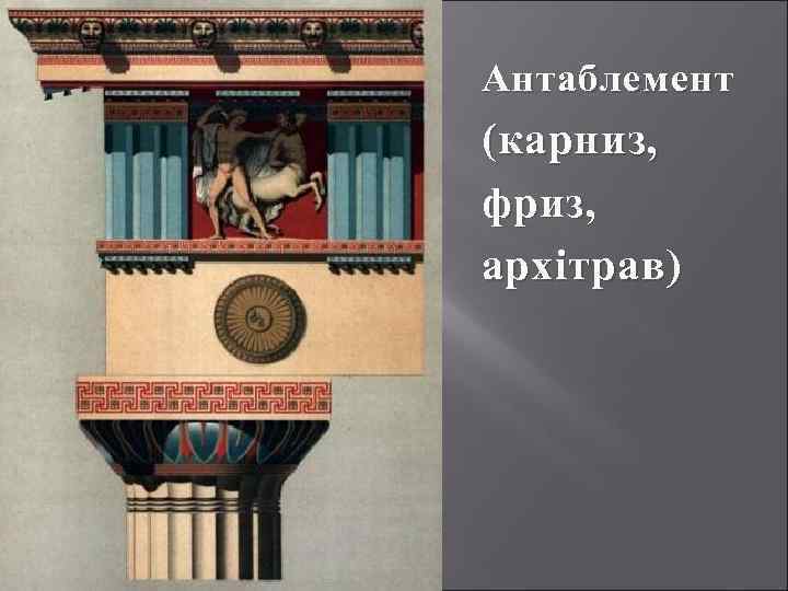 Антаблемент (карниз, фриз, архітрав) 