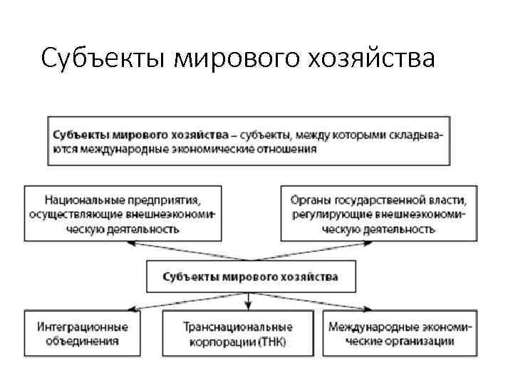 Субъекты мирового хозяйства 