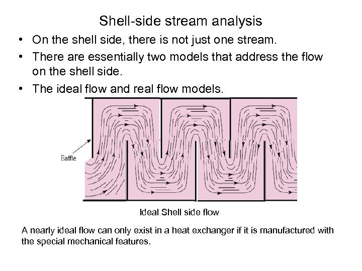 Shell-side stream analysis • On the shell side, there is not just one stream.