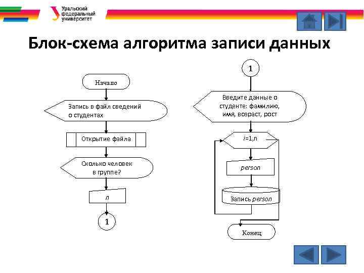 Для записи данных в блок схеме используют элемент