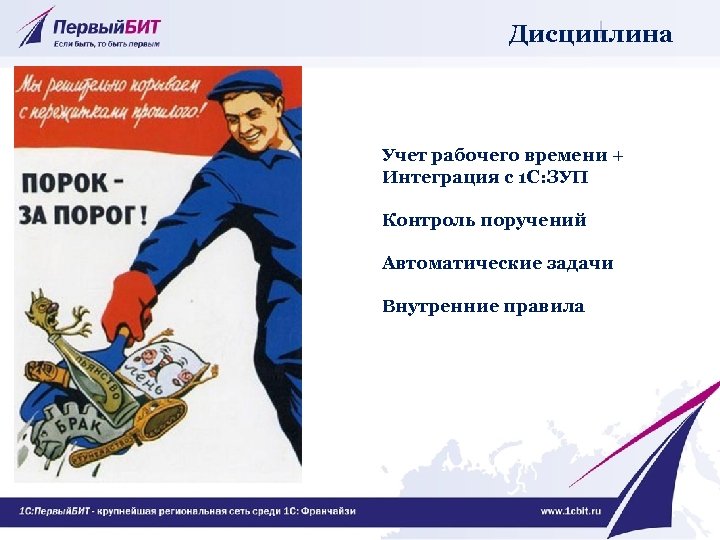 Дисциплина Учет рабочего времени + Интеграция с 1 С: ЗУП Контроль поручений Автоматические задачи