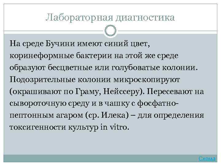 Лабораторная диагностика На среде Бучини имеют синий цвет, коринеформные бактерии на этой же среде