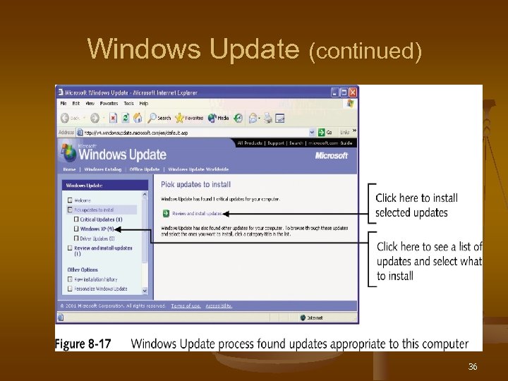Windows Update (continued) 36 