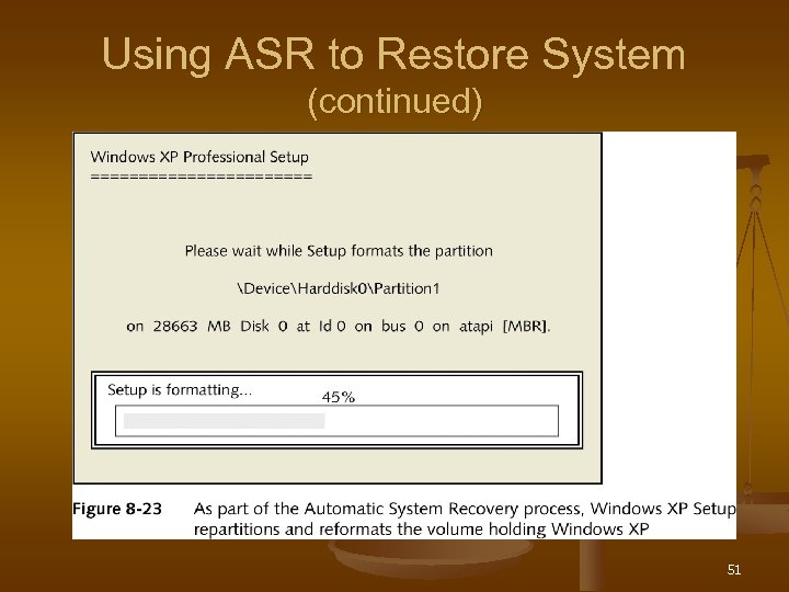 Using ASR to Restore System (continued) 51 