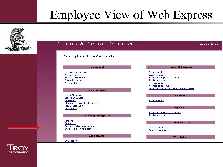 Employee View of Web Express 