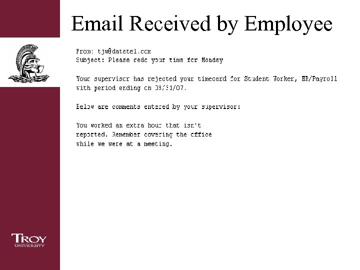 Email Received by Employee 