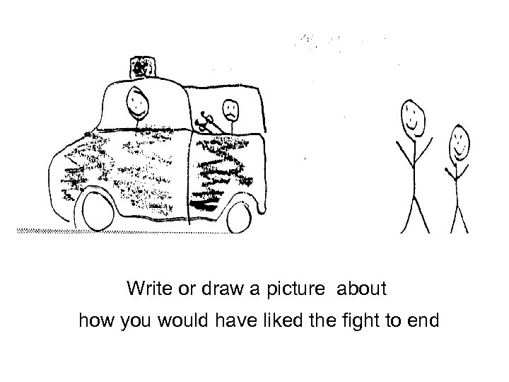 Write or draw a picture about how you would have liked the fight to