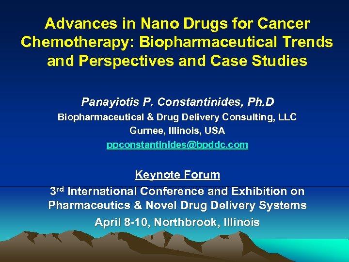 Advances in Nano Drugs for Cancer Chemotherapy: Biopharmaceutical Trends and Perspectives and Case Studies