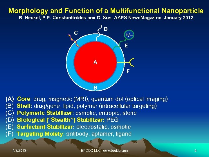 Morphology and Function of a Multifunctional Nanoparticle R. Heskel, P. P. Constantinides and D.