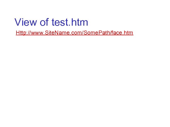 View of test. htm Http: //www. Site. Name. com/Some. Path/face. htm 