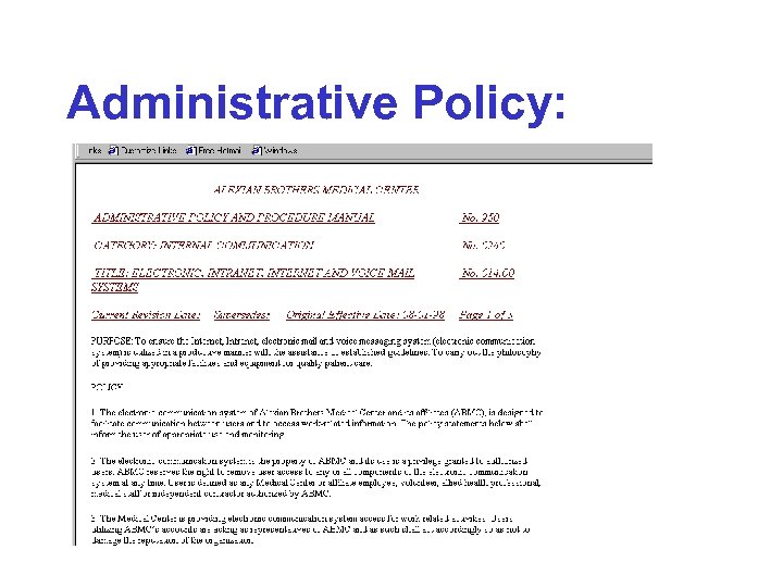 Administrative Policy: 