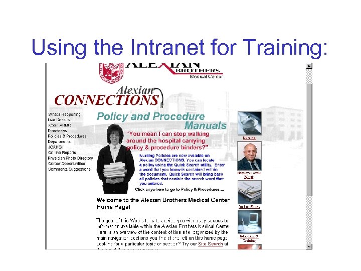 Using the Intranet for Training: 