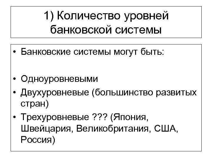 Структура банковской системы сша презентация