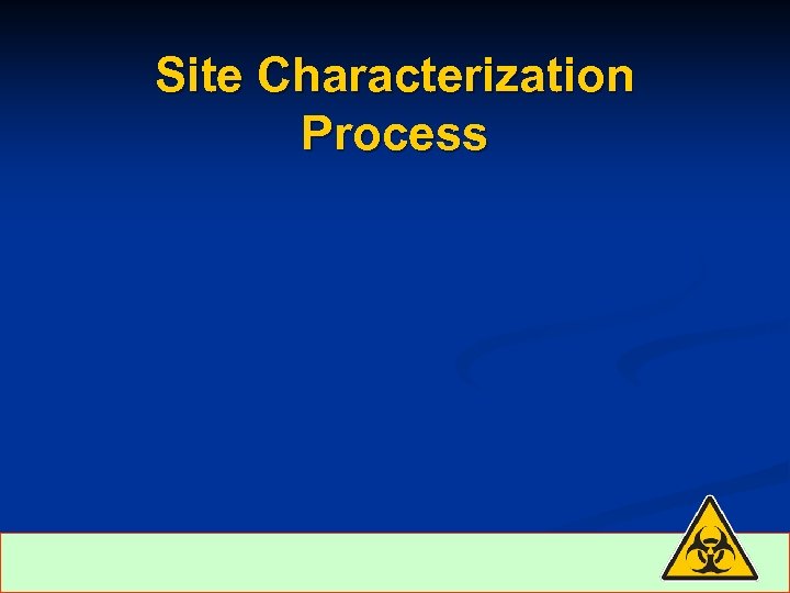 Site Characterization Process 