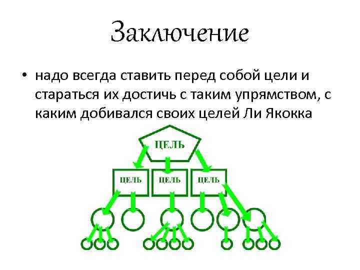 Заключение • надо всегда ставить перед собой цели и стараться их достичь с таким