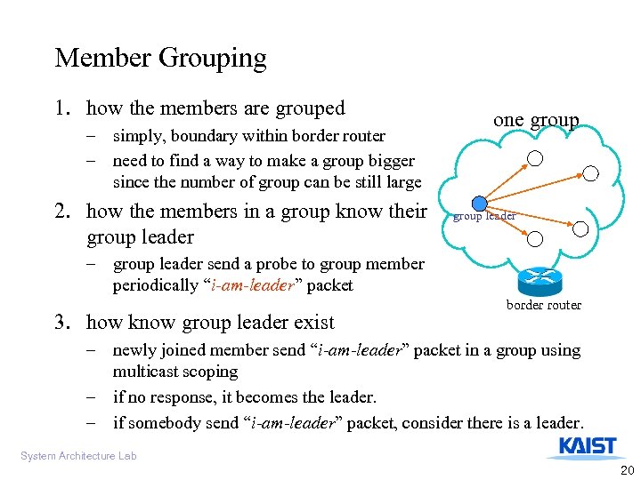 Member Grouping 1. how the members are grouped – simply, boundary within border router