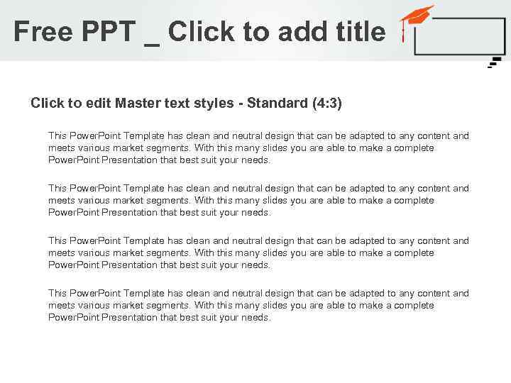 Free PPT _ Click to add title Click to edit Master text styles -