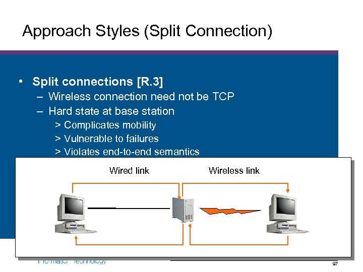 Approach Styles (Split Connection) • Split connections [R. 3] – Wireless connection need not