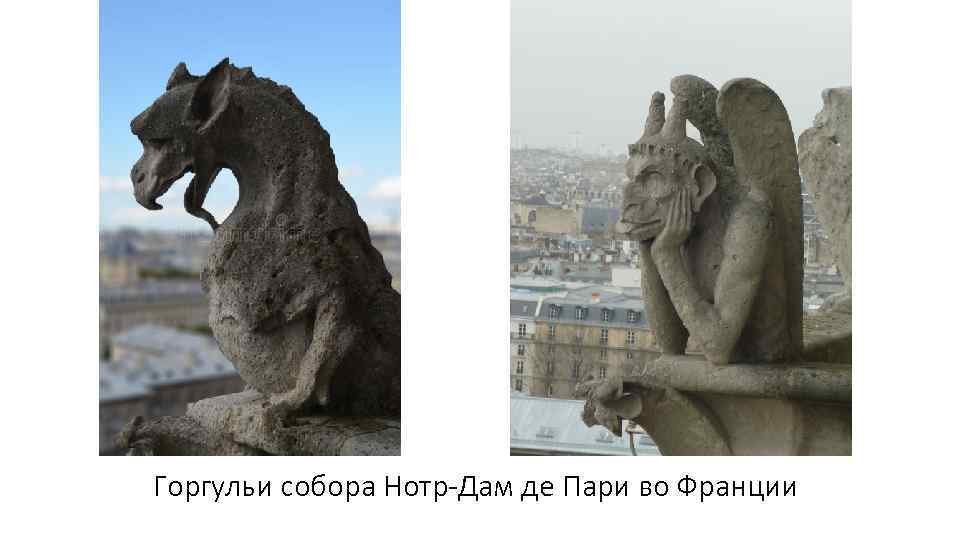 Горгульи собора Нотр-Дам де Пари во Франции 