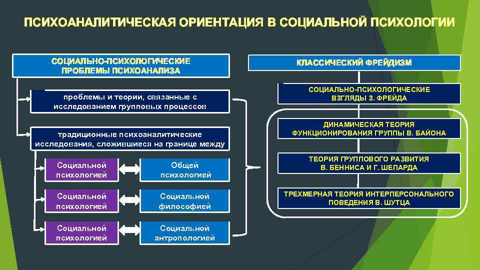 ПСИХОАНАЛИТИЧЕСКАЯ ОРИЕНТАЦИЯ В СОЦИАЛЬНОЙ ПСИХОЛОГИИ СОЦИАЛЬНО ПСИХОЛОГИЧЕСКИЕ ПРОБЛЕМЫ ПСИХОАНАЛИЗА проблемы и теории, связанные с