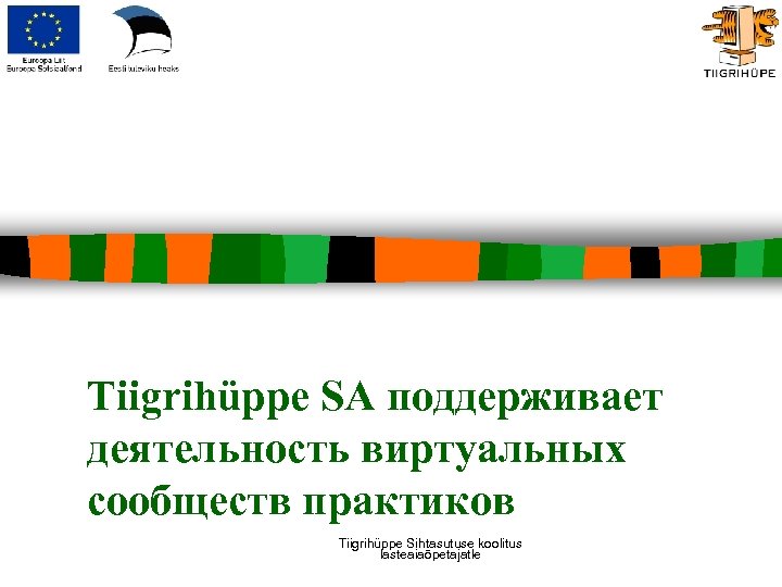 Tiigrihüppe SА поддерживает деятельность виртуальных сообществ практиков Tiigrihüppe Sihtasutuse koolitus lasteaiaõpetajatle 