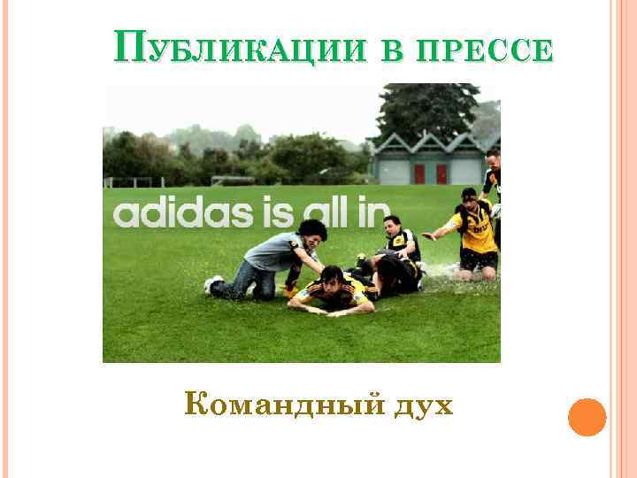 ПУБЛИКАЦИИ В ПРЕССЕ Командный дух 