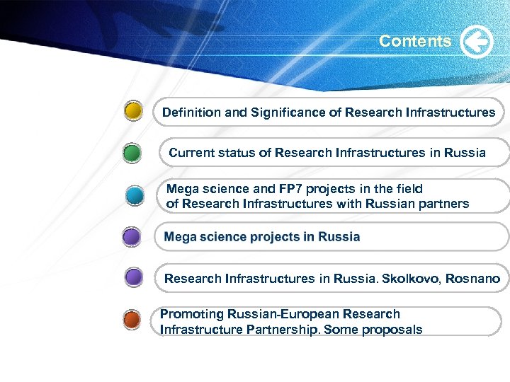 Contents Definition and Significance of Research Infrastructures Current status of Research Infrastructures in Russia