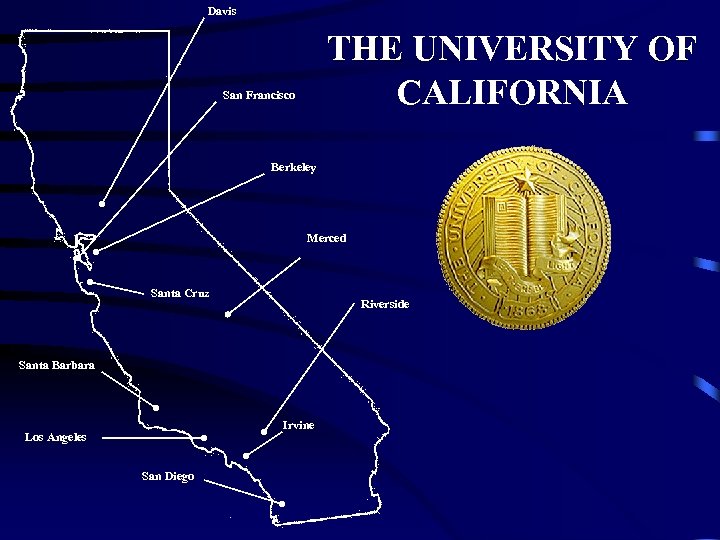 Davis THE UNIVERSITY OF CALIFORNIA San Francisco Berkeley Merced Santa Cruz Riverside Santa Barbara