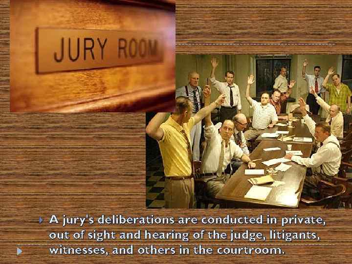 A jury's deliberations are conducted in private, out of sight and hearing of