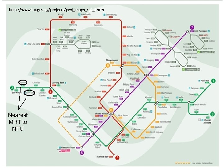 http: //www. lta. gov. sg/projects/proj_maps_rail_l. htm Nearest MRT to NTU 